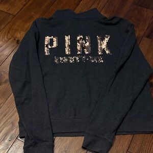 Victoria's Secret Black Sweatshirt with Sequin Logo
